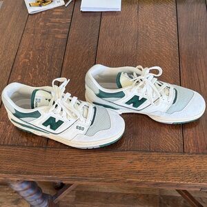 New Balance Cream and Green Sneakers